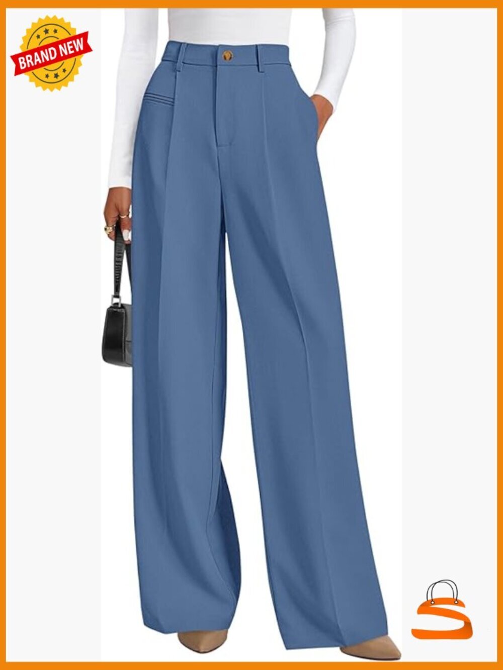 Wide Leg Dress Pants High Waisted Flowy Work Palazzo Trousers Slacks